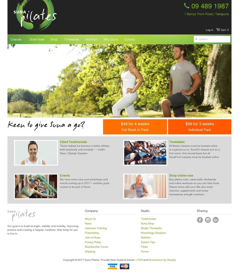 sunafit.co.nz shopify website screenshot