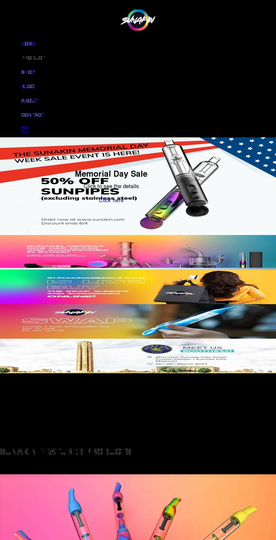 sunakin.com shopify website screenshot