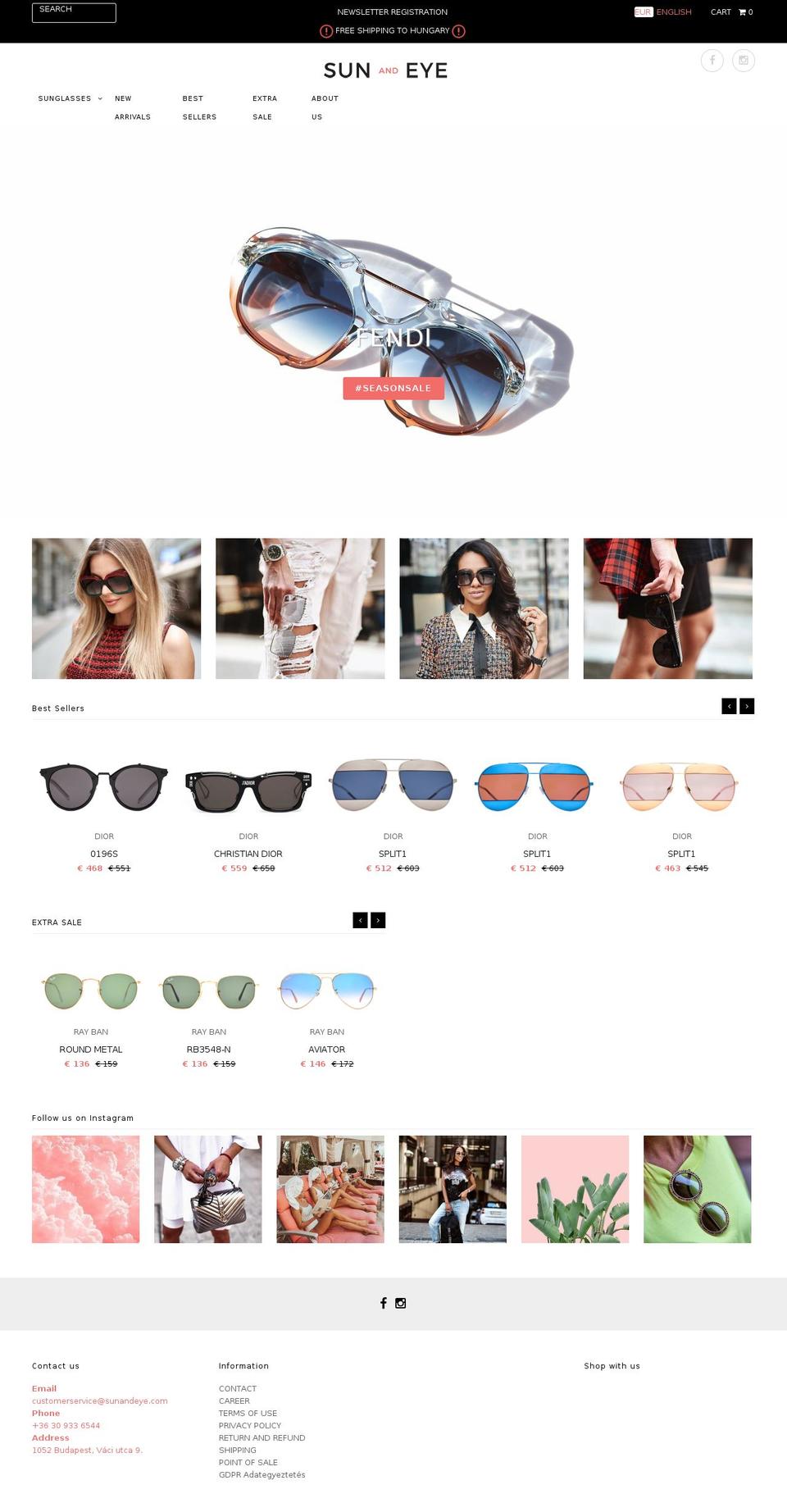sunandeyeco.com shopify website screenshot
