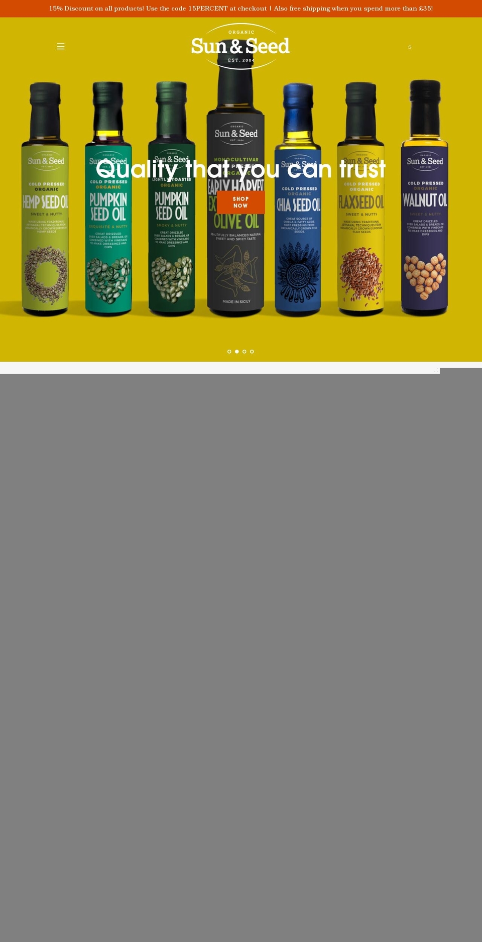 sunandseed.net shopify website screenshot