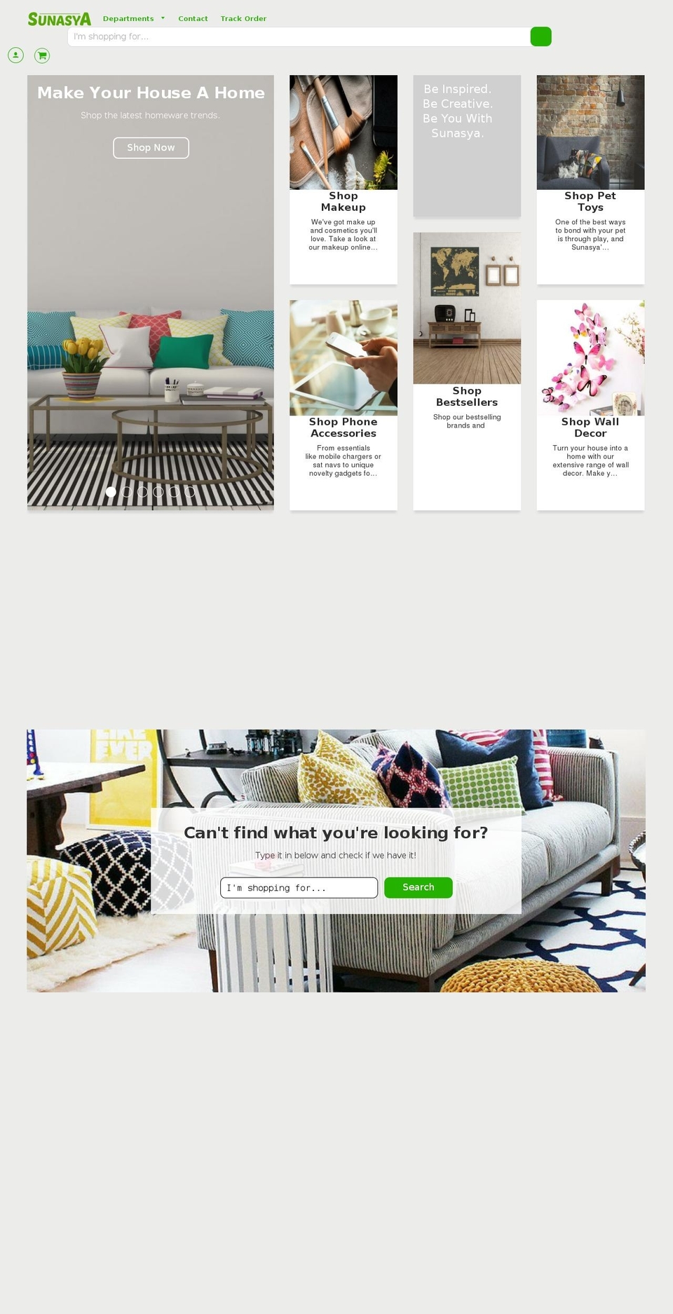 sunasya.com — Shopify storefront screenshot
