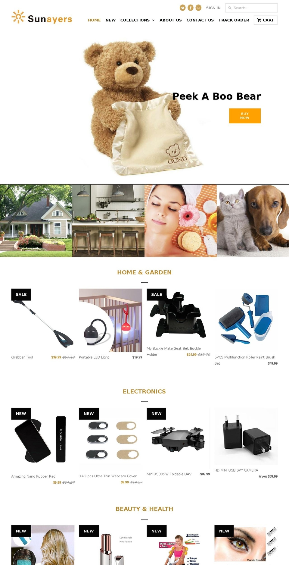 sunayers.com — Shopify storefront screenshot