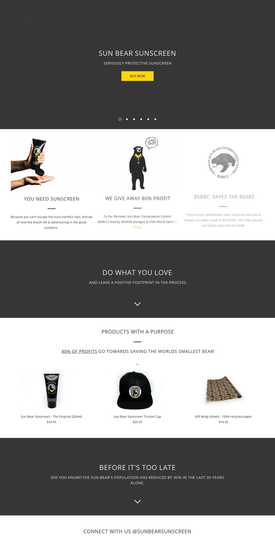 sunbearsunscreen.com — Shopify storefront screenshot