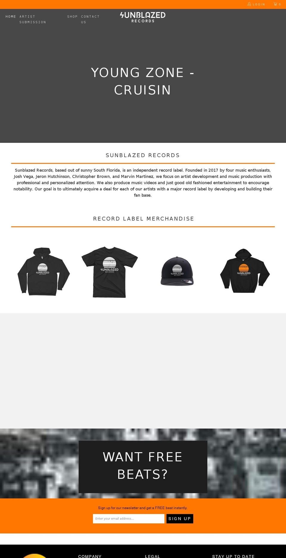 sunblazedrecords.com shopify website screenshot