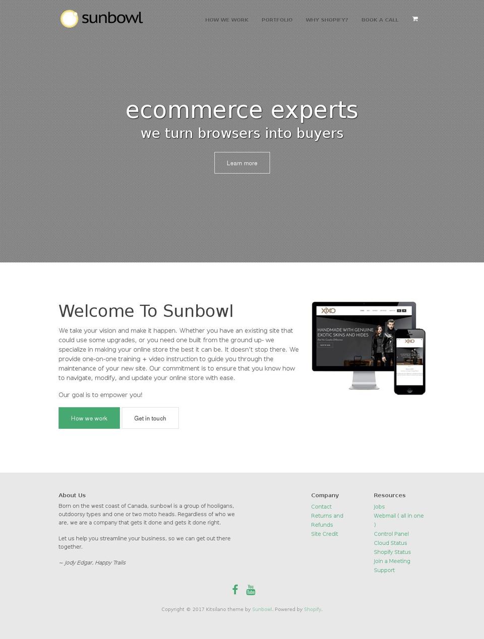 sunbowl.ca shopify website screenshot