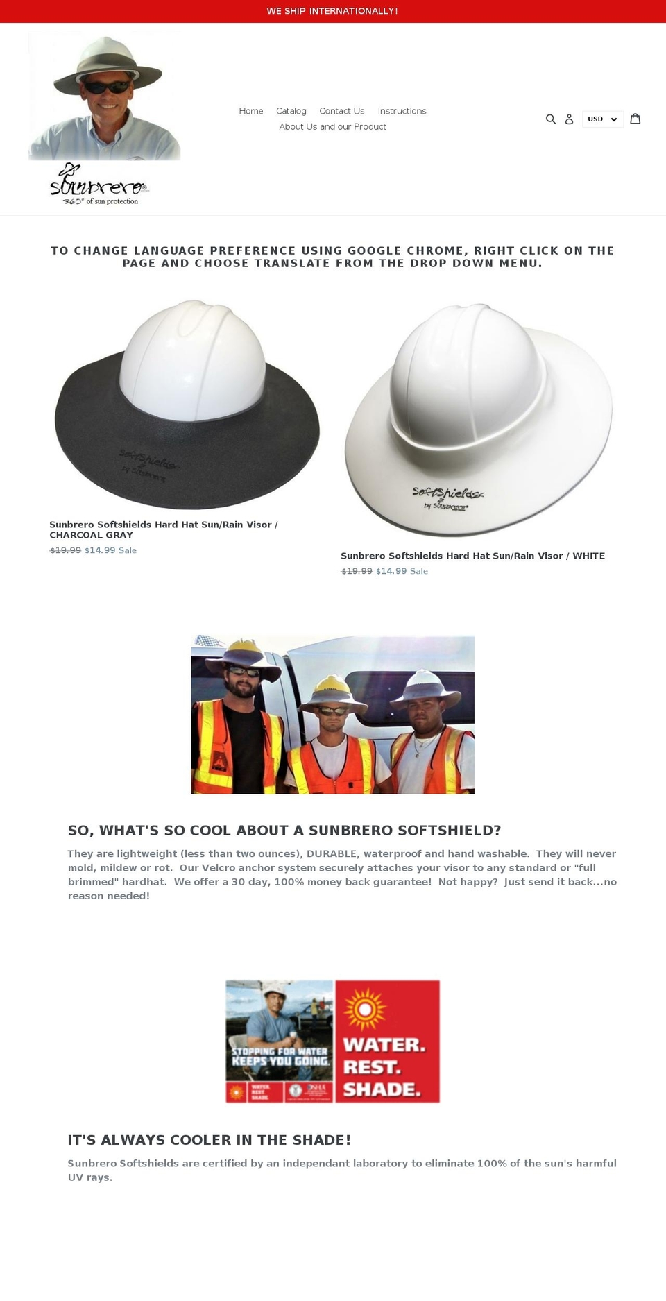 sunbrero.com — Shopify storefront screenshot