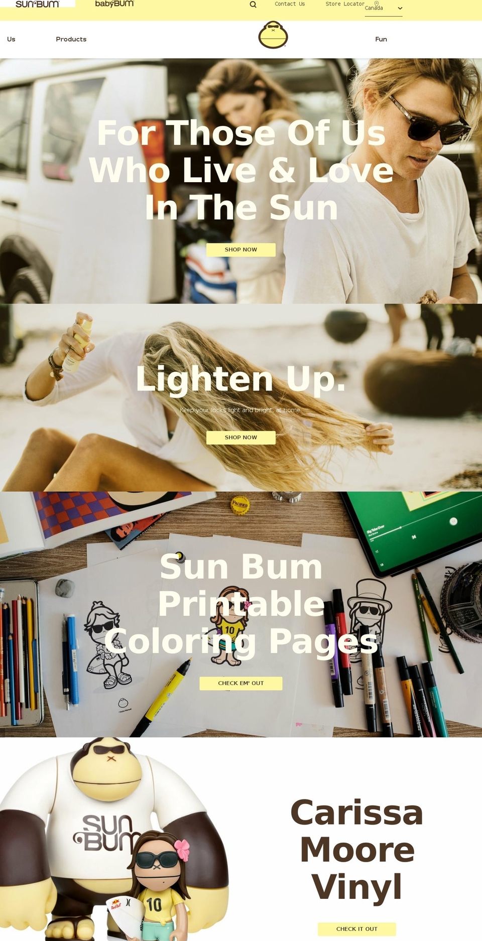 sunbum-ca.com shopify website screenshot