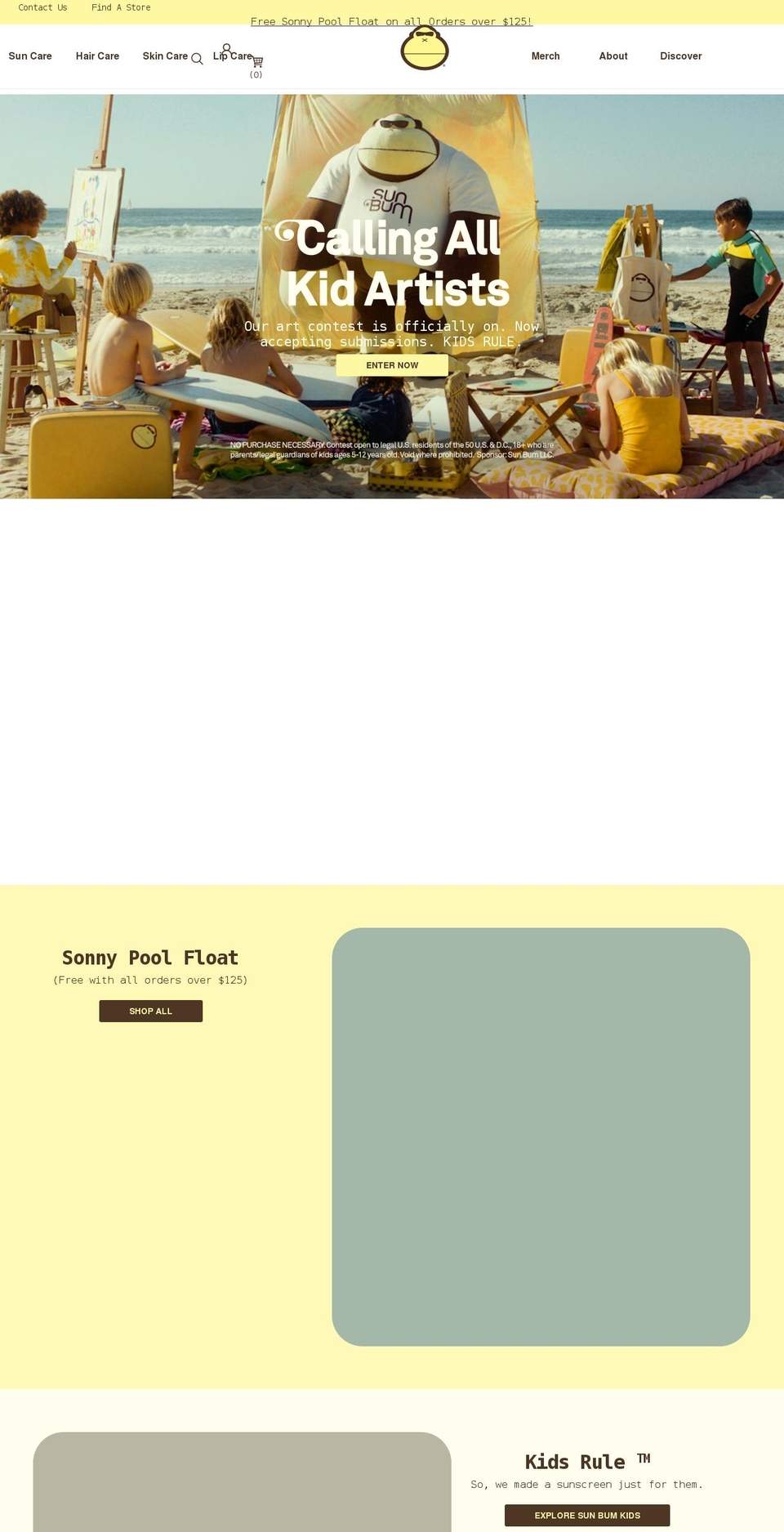 sunbum.com shopify website screenshot