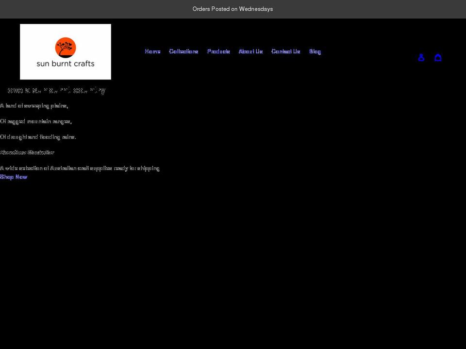 sunburntcrafts.com.au shopify website screenshot