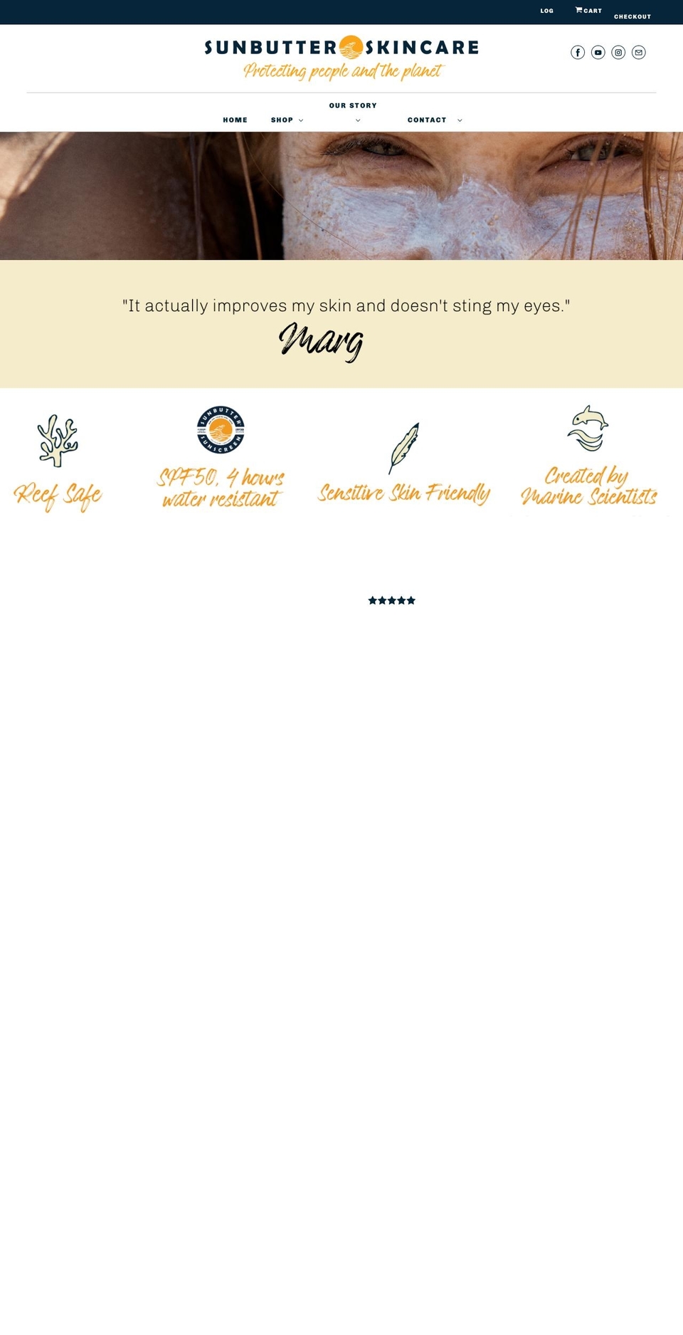 sunbutteroceans.com — Shopify storefront screenshot
