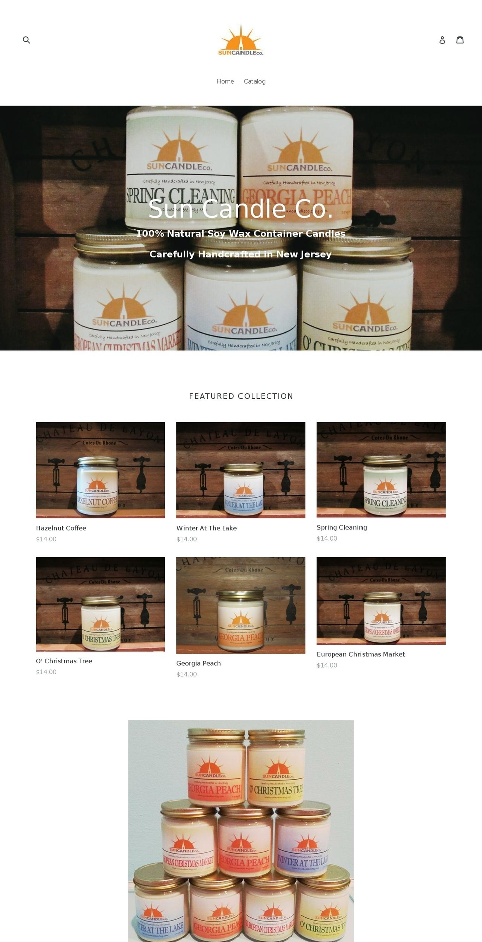 suncandleco.com shopify website screenshot