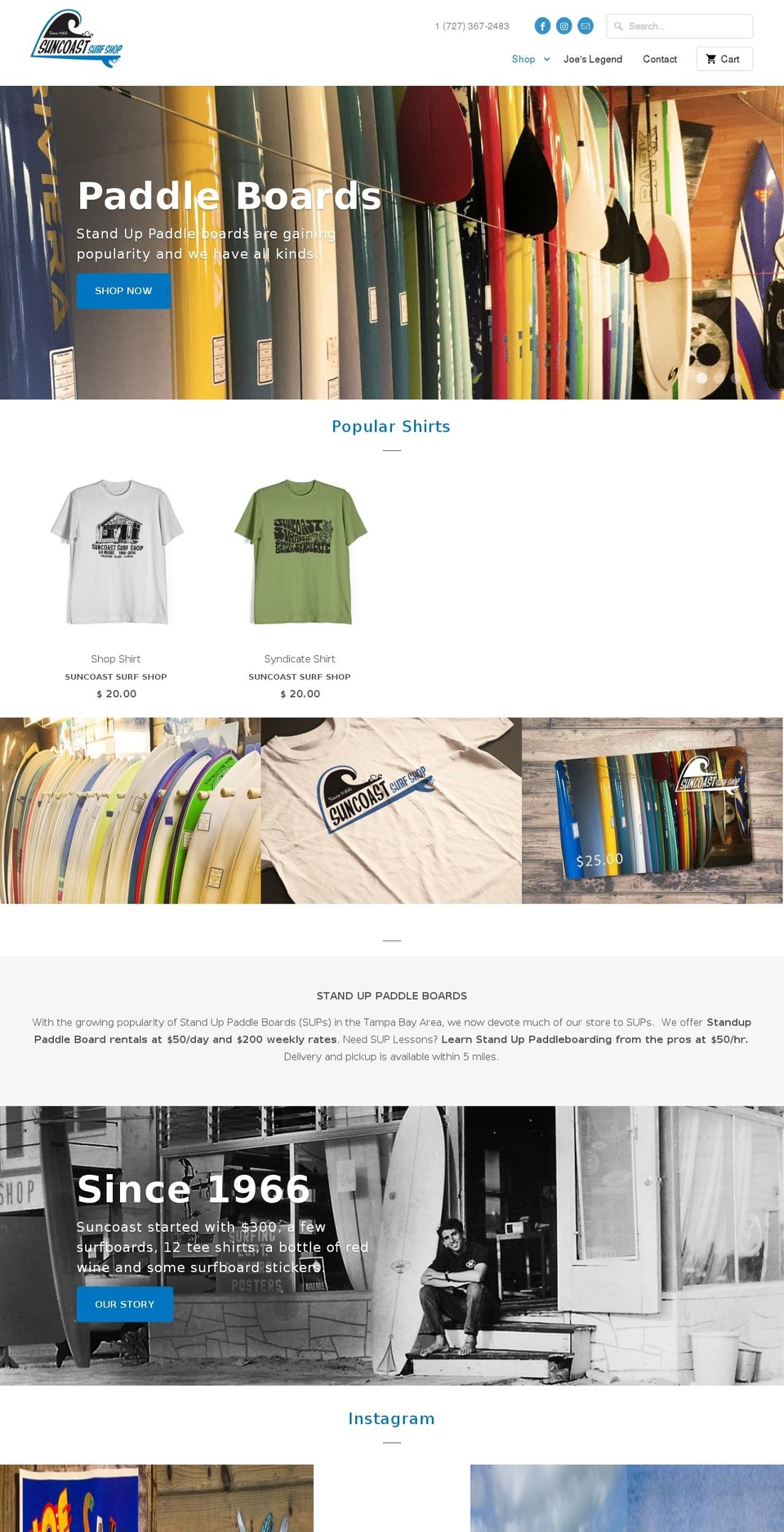 suncoastsurfshop.com shopify website screenshot