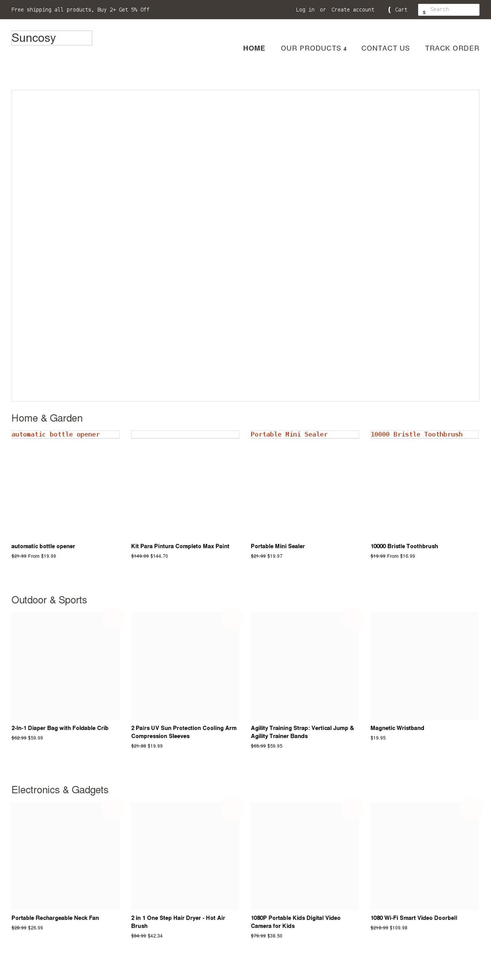 suncosyshop.com shopify website screenshot