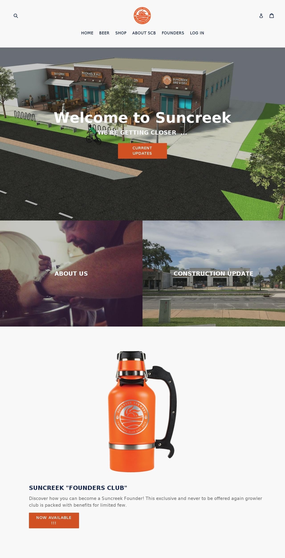 suncreekbrewery.com — Shopify storefront screenshot