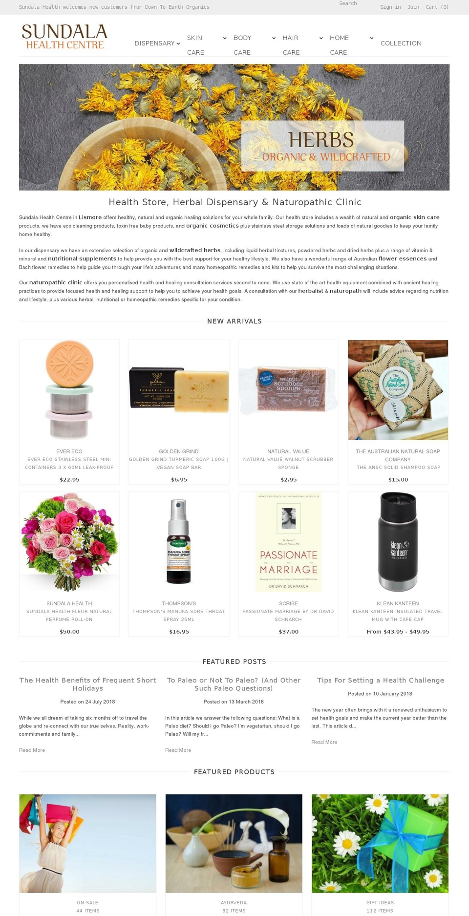 sundalahealth.com — Shopify storefront screenshot