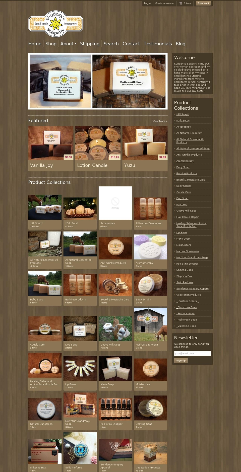 Soapery Shopify theme site example sundancesoapery.net
