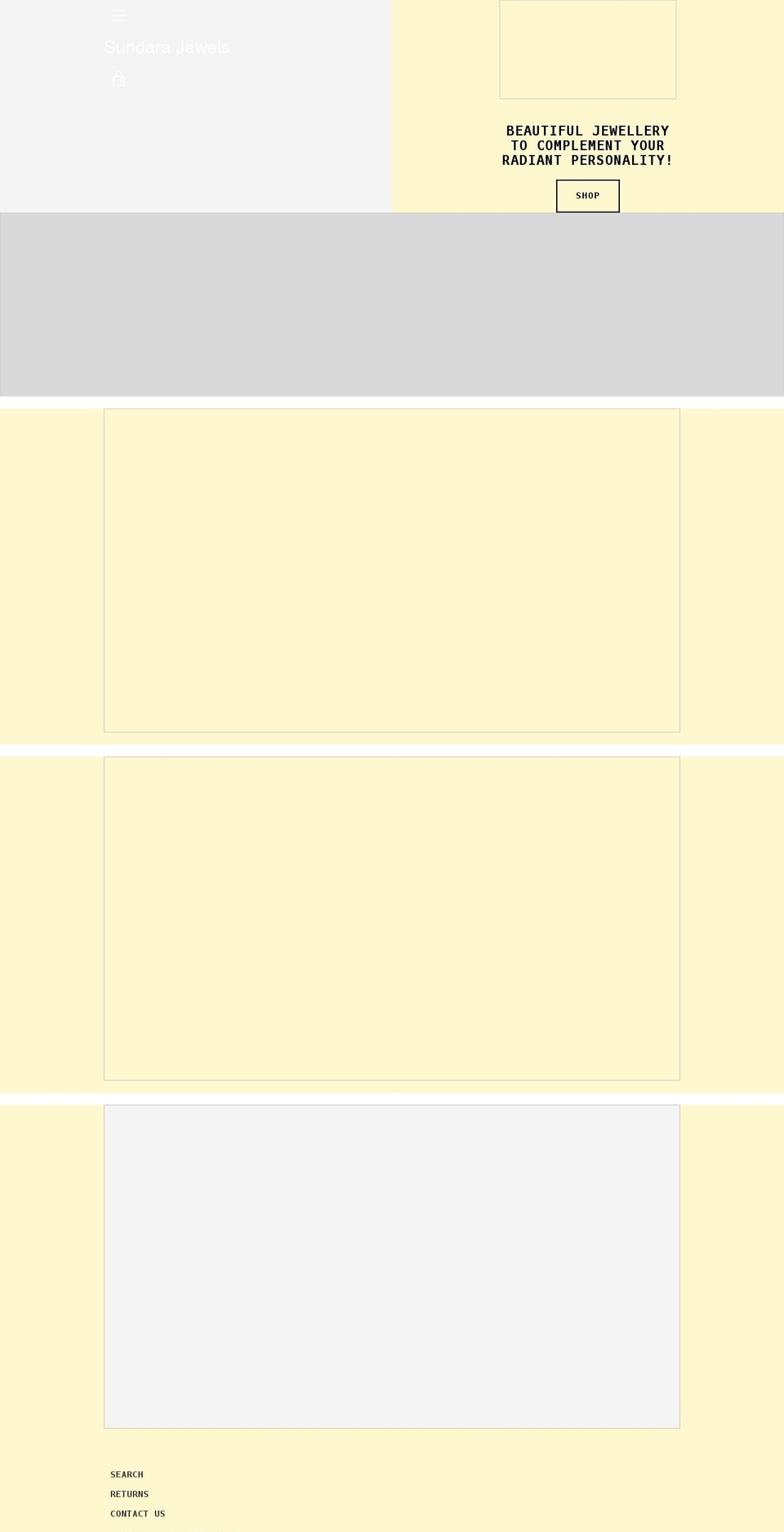 sundarajewels.com shopify website screenshot