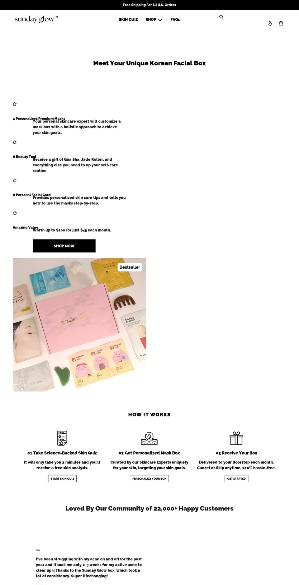 sunday-glow.com shopify website screenshot