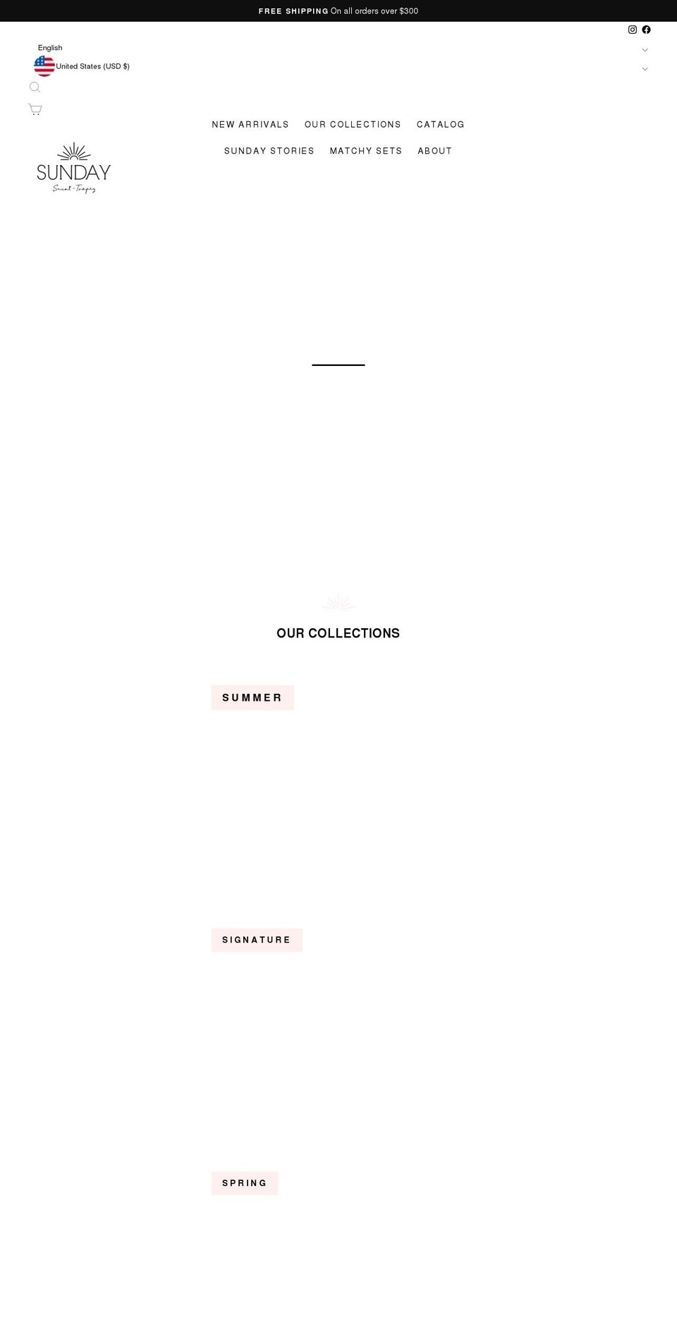 sunday-saint-tropez.com shopify website screenshot