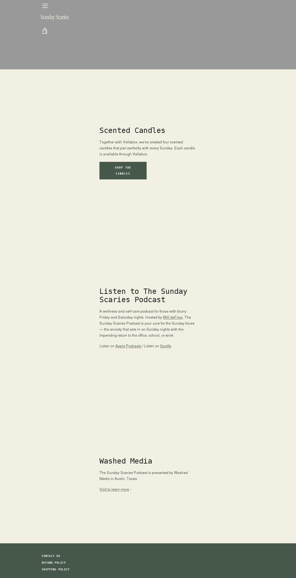 sunday-scaries.shop shopify website screenshot