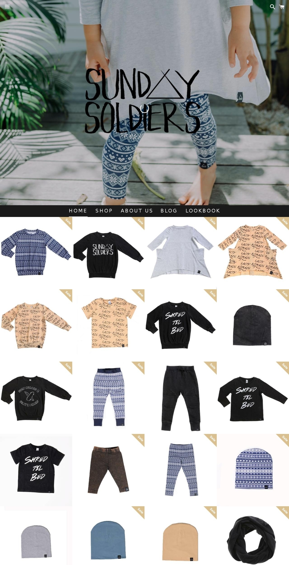 sunday-soldiers.com — Shopify storefront screenshot