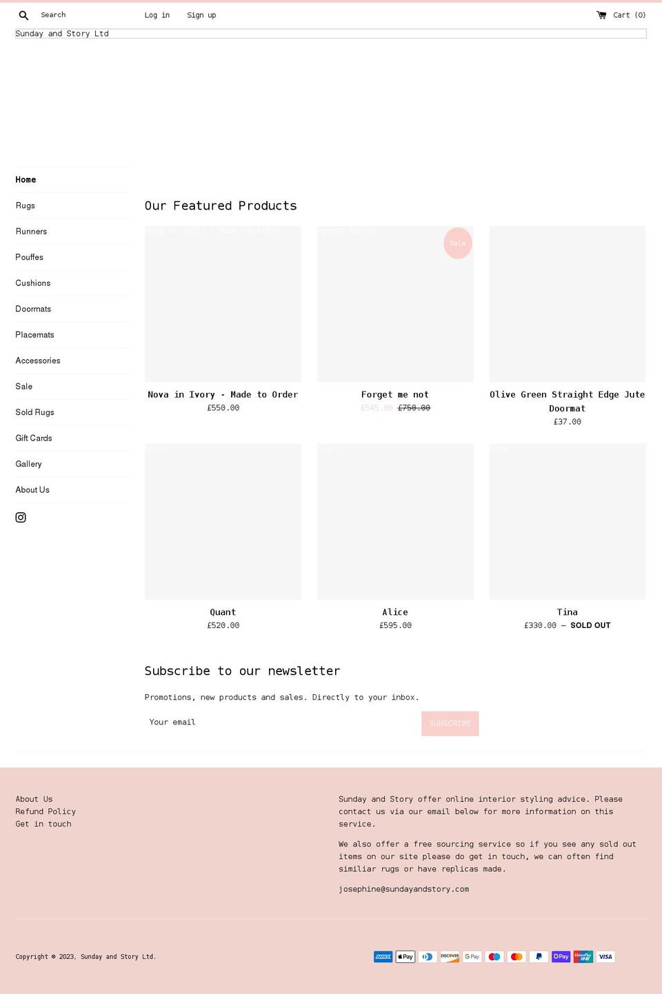 sundayandstory.com shopify website screenshot