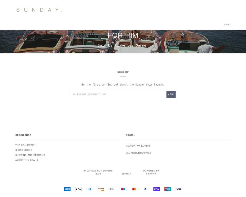 sundayforlovers.com shopify website screenshot
