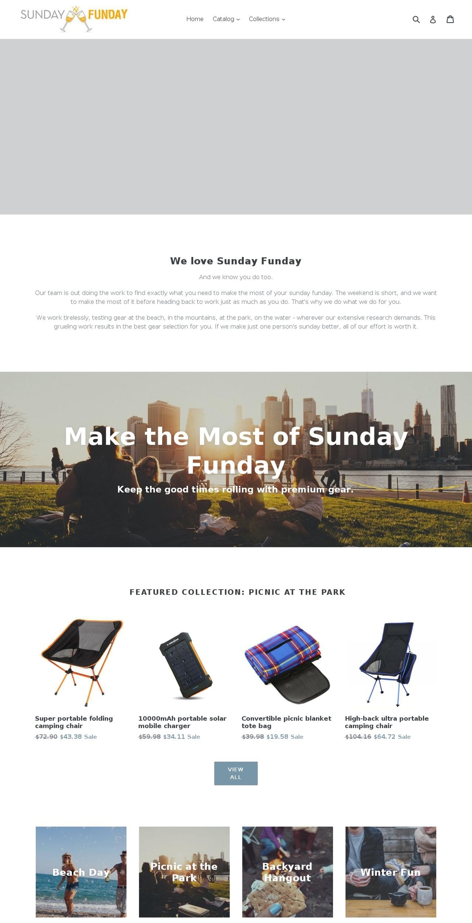 sundayfundaygear.com — Shopify storefront screenshot