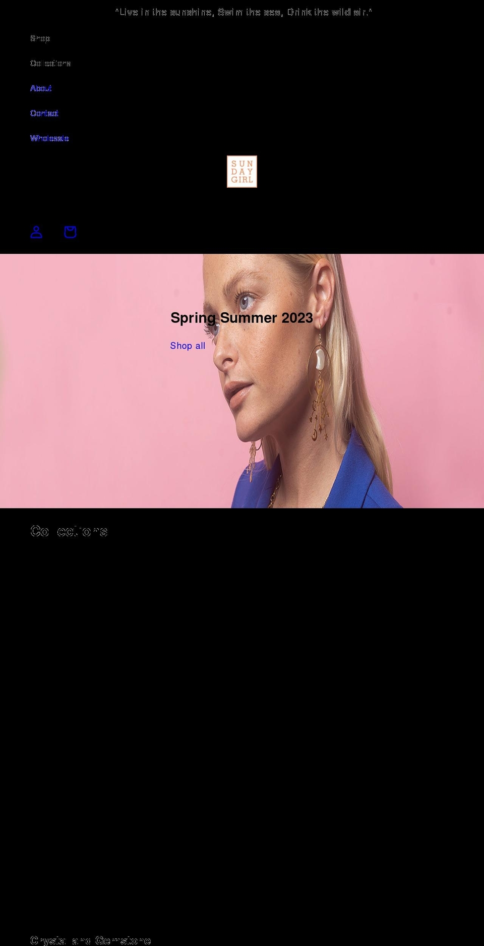 sundaygirl.com shopify website screenshot
