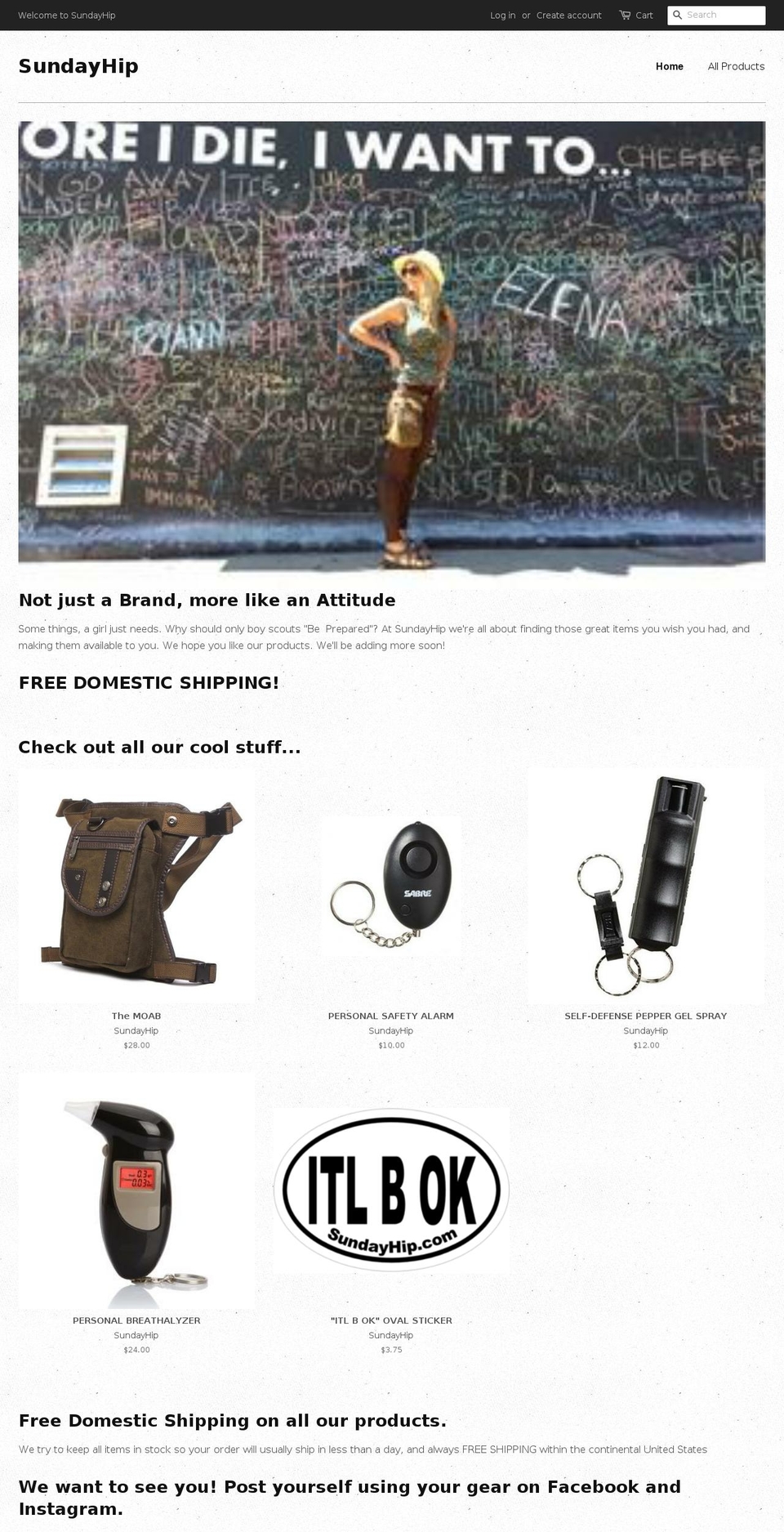 sundayhip.com — Shopify storefront screenshot