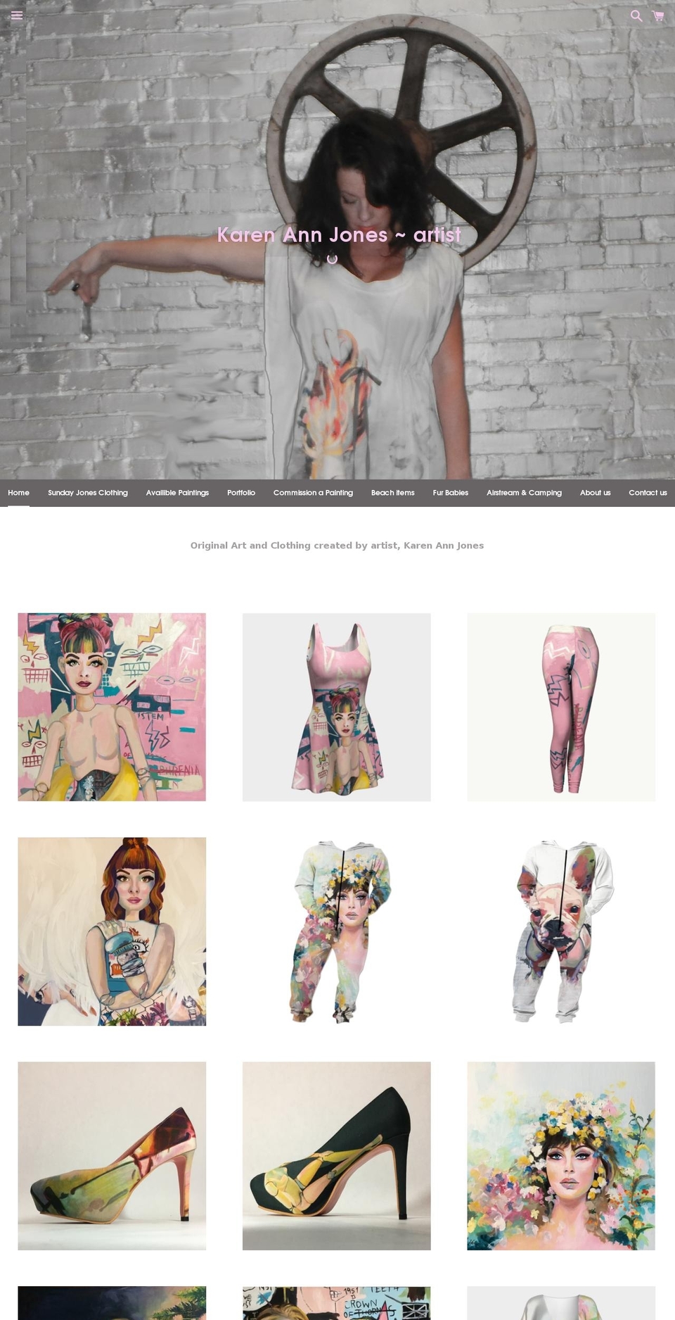 sundayjonesart.com — Shopify storefront screenshot