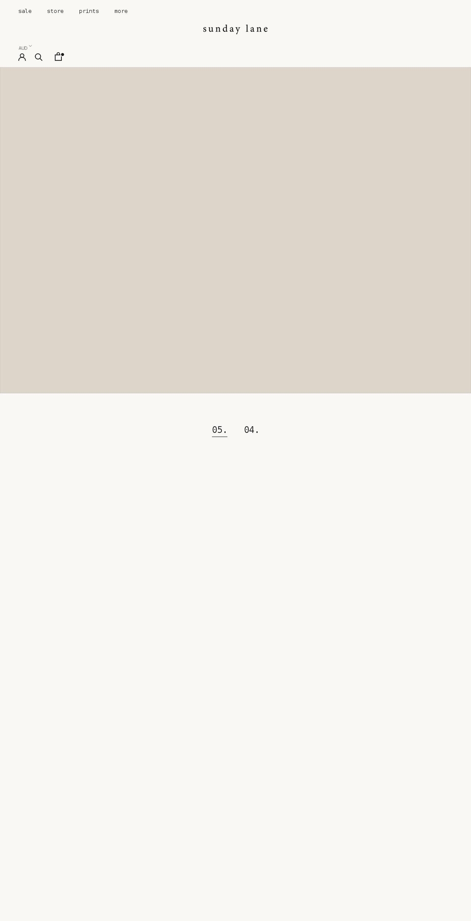 sundaylane.com.au shopify website screenshot