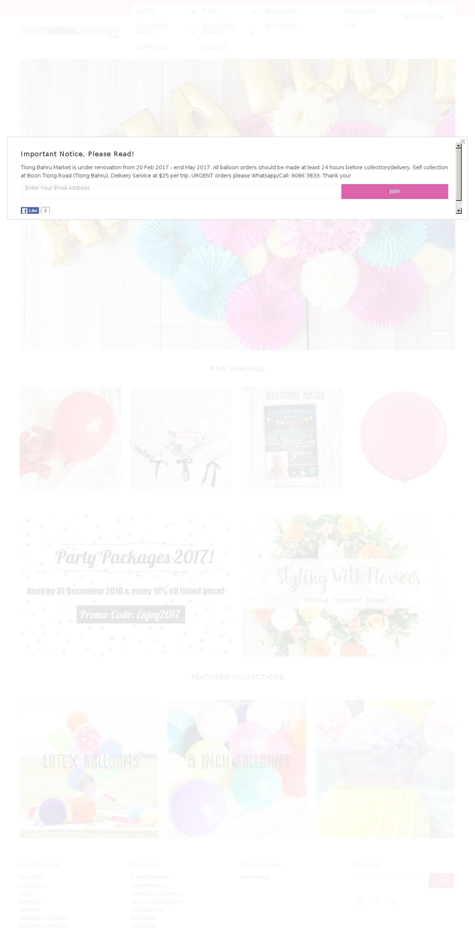 sundaymorningcelebrations.com shopify website screenshot