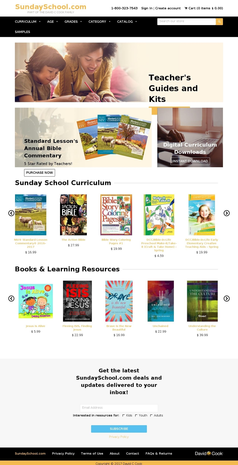 sundayschool.com shopify website screenshot