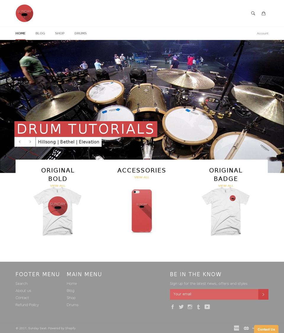sundayseat.com shopify website screenshot
