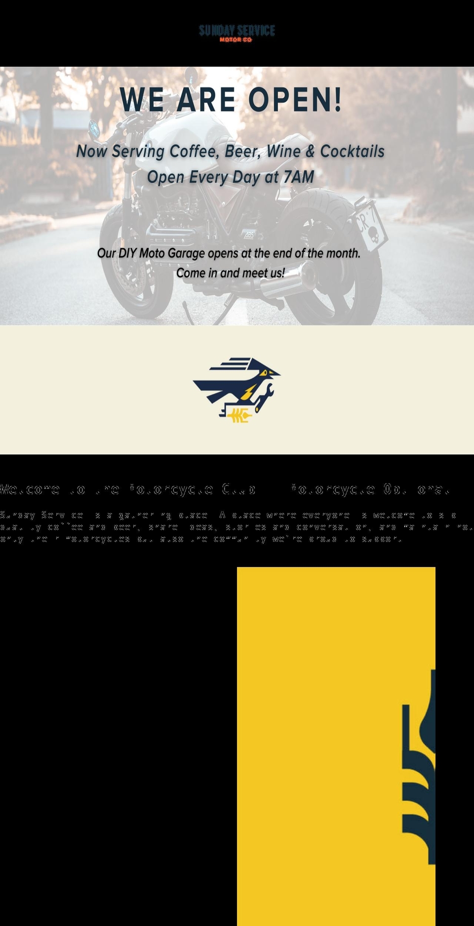sundayservicemotorcompany.myshopify.com shopify website screenshot
