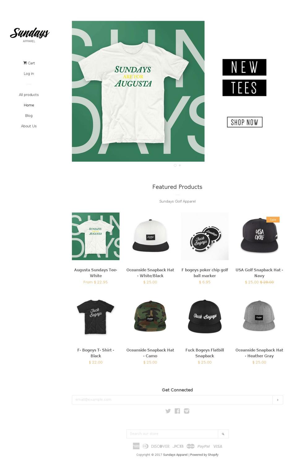 sundaysgolf.com shopify website screenshot