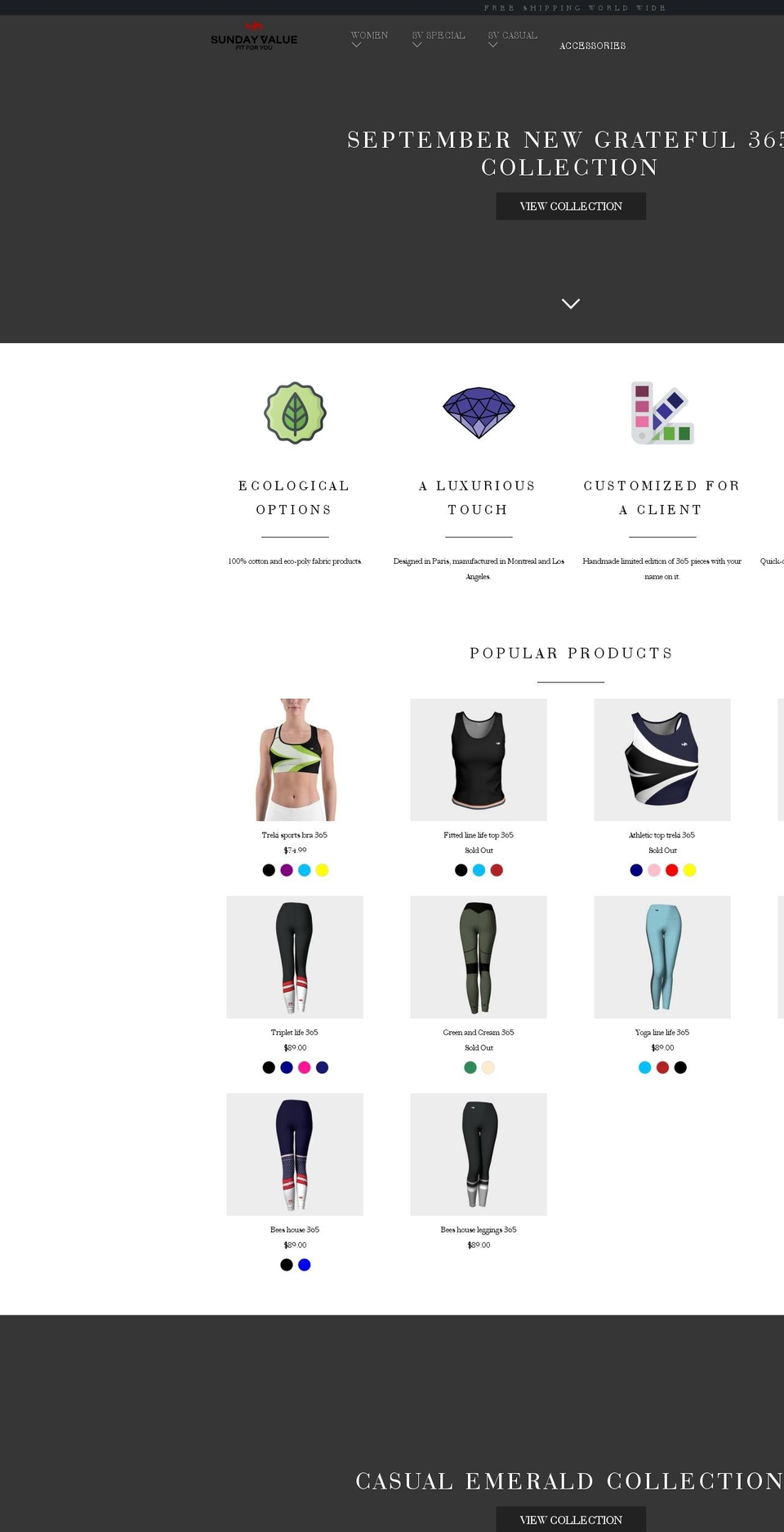 sundayvalue.com — Shopify storefront screenshot
