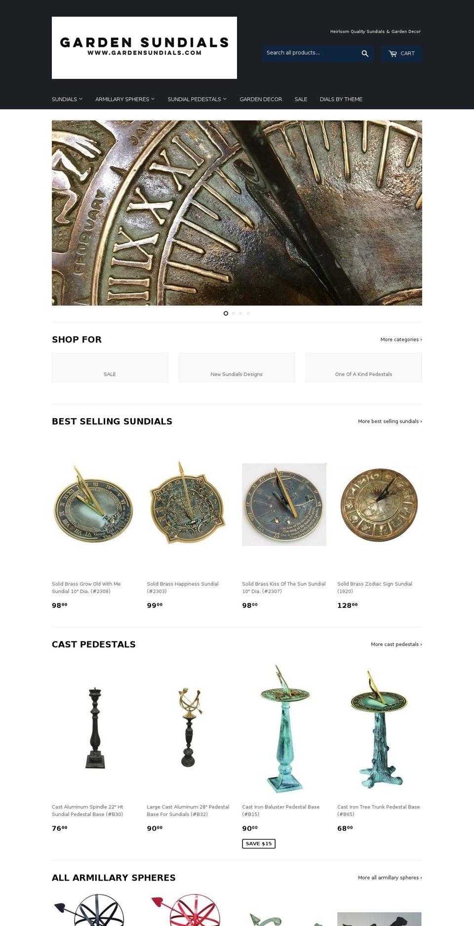 sundialsandbases.com — Shopify storefront screenshot