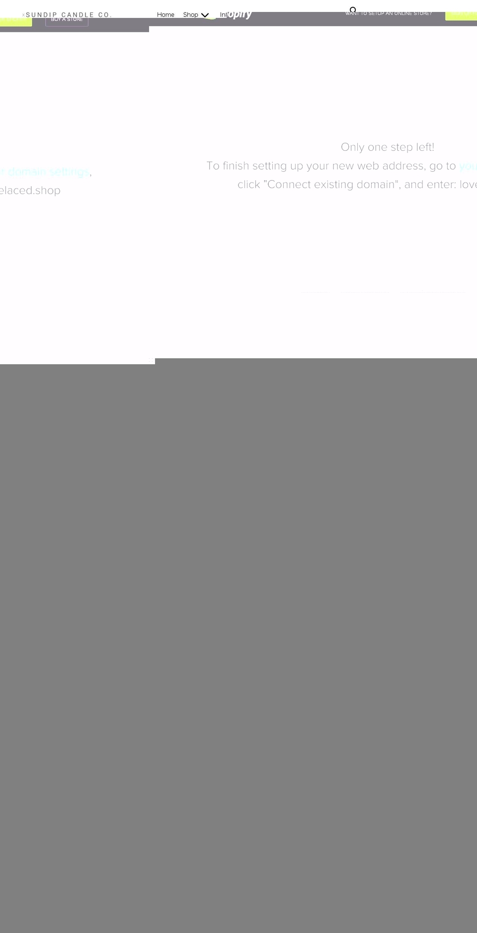 sundipcandleco.com shopify website screenshot