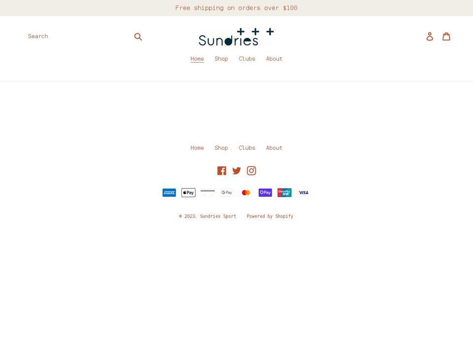 sundriessport.com.au shopify website screenshot