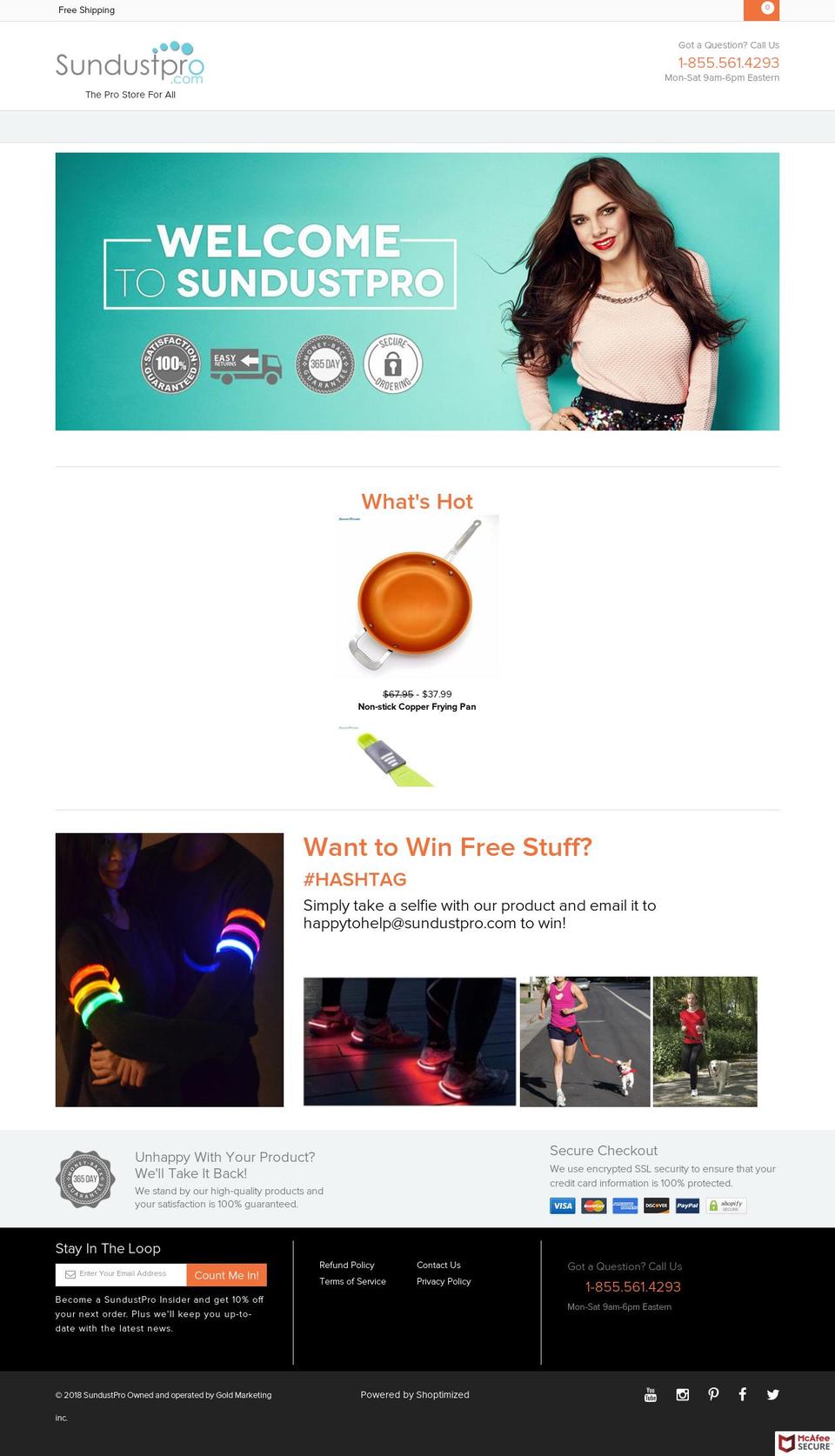 sundustpro.com shopify website screenshot