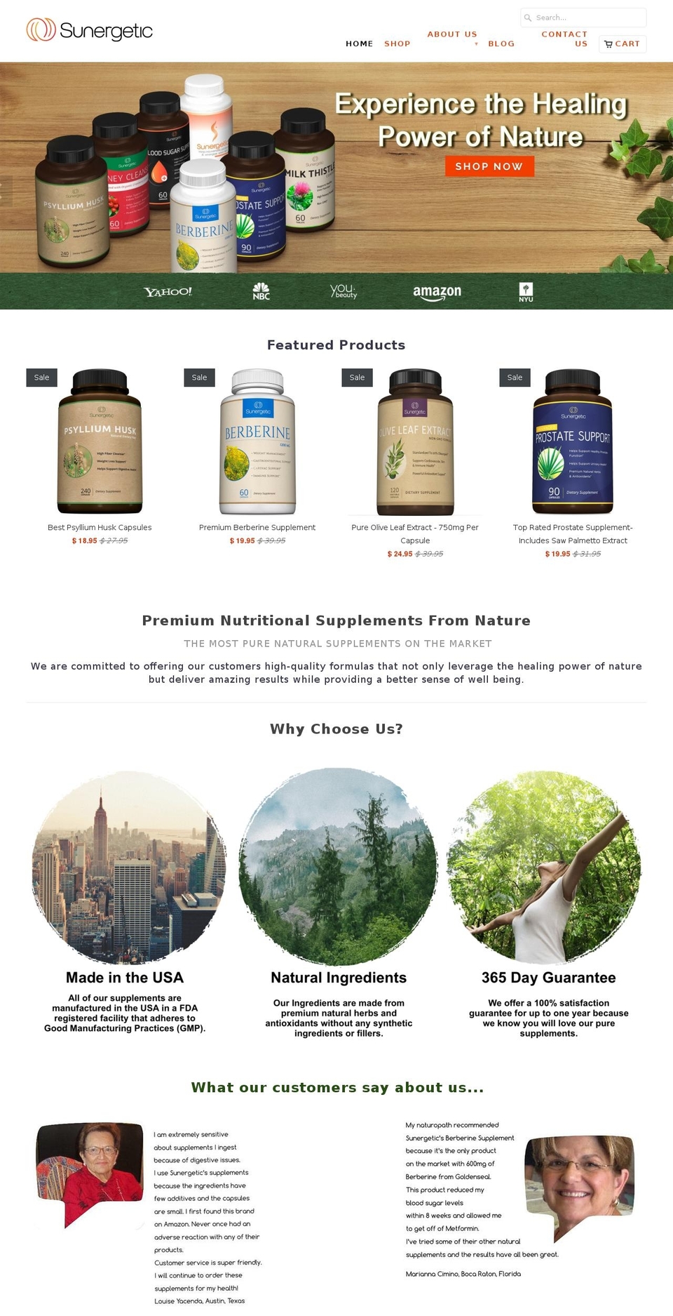 sunergeticproducts.com shopify website screenshot