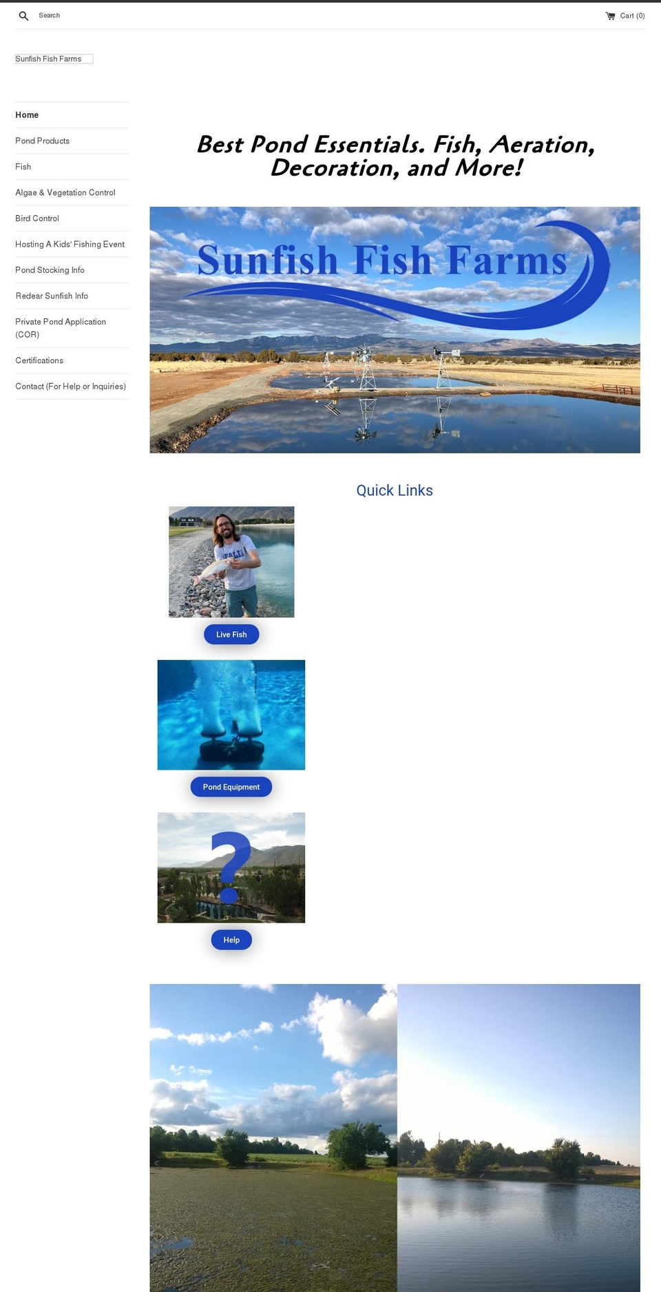 sunfishfishfarms.com shopify website screenshot