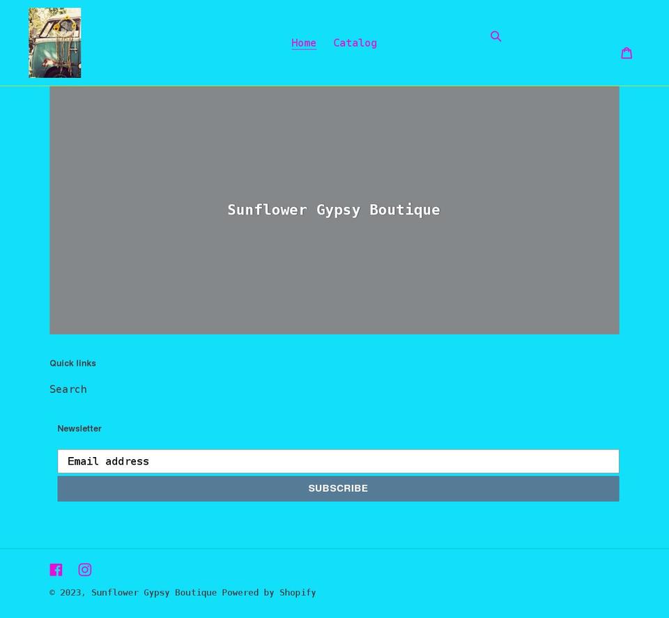 sunflowergypsyboutique.com shopify website screenshot