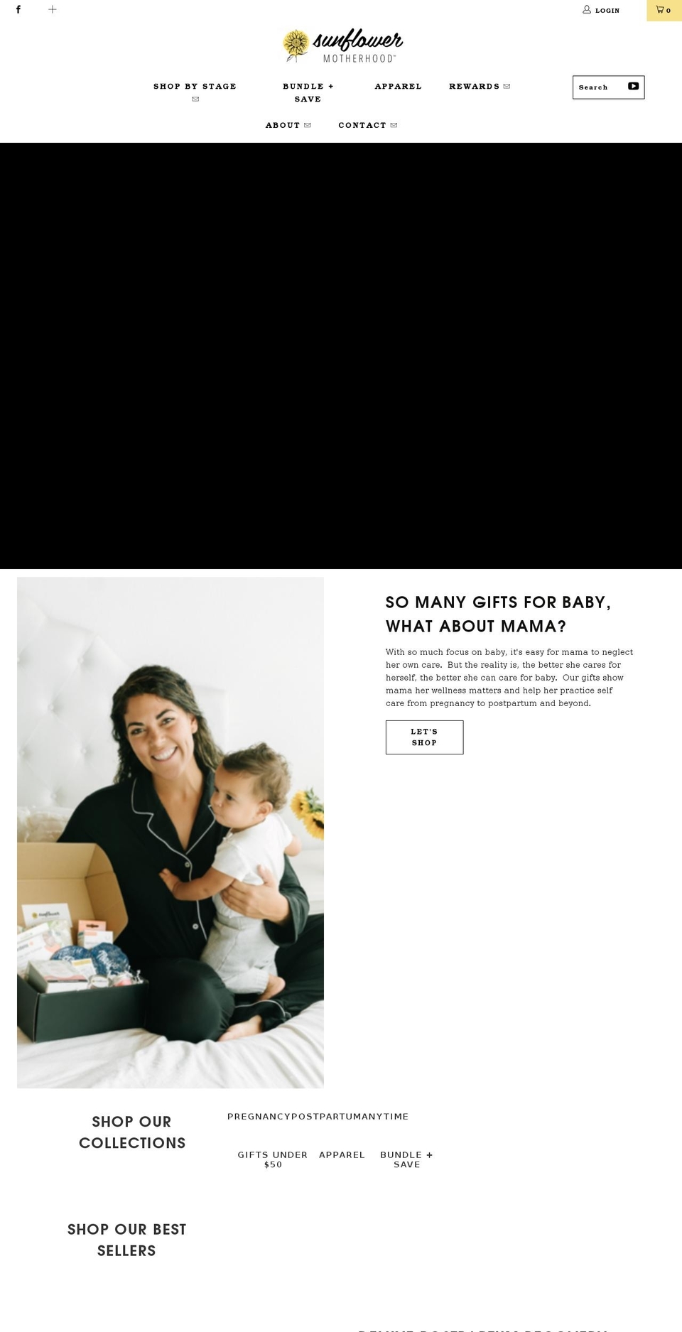sunflowermotherhood.com shopify website screenshot