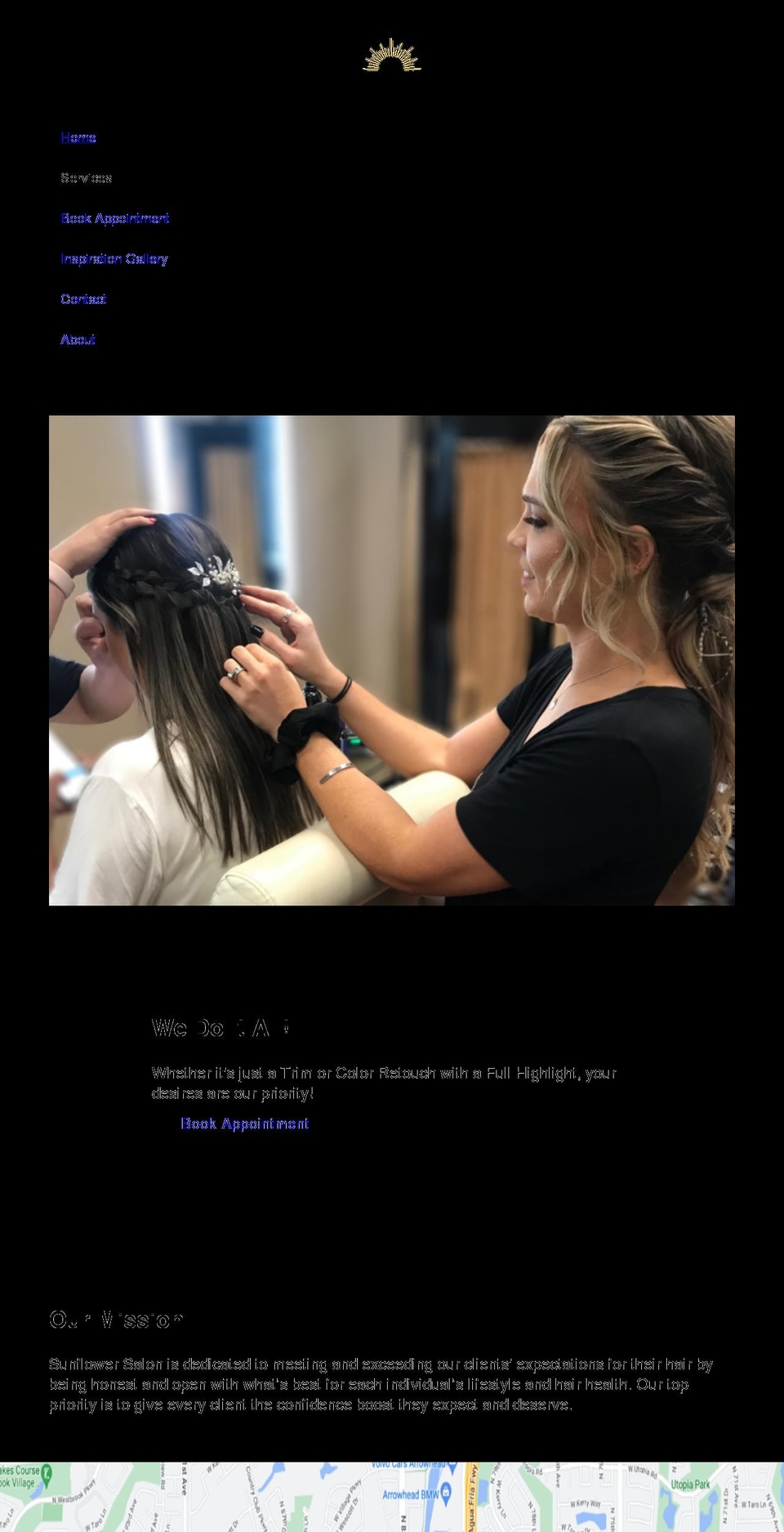 sunflowersalonaz.com shopify website screenshot