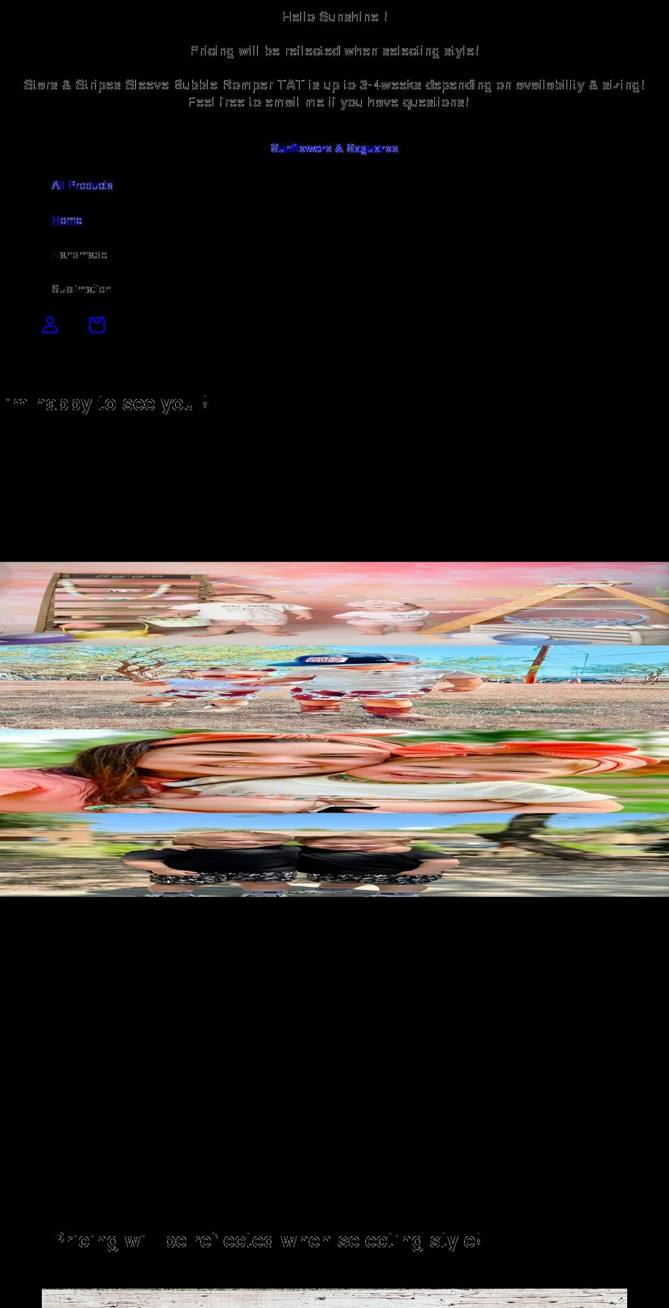 sunflowersandsaguaros.com shopify website screenshot