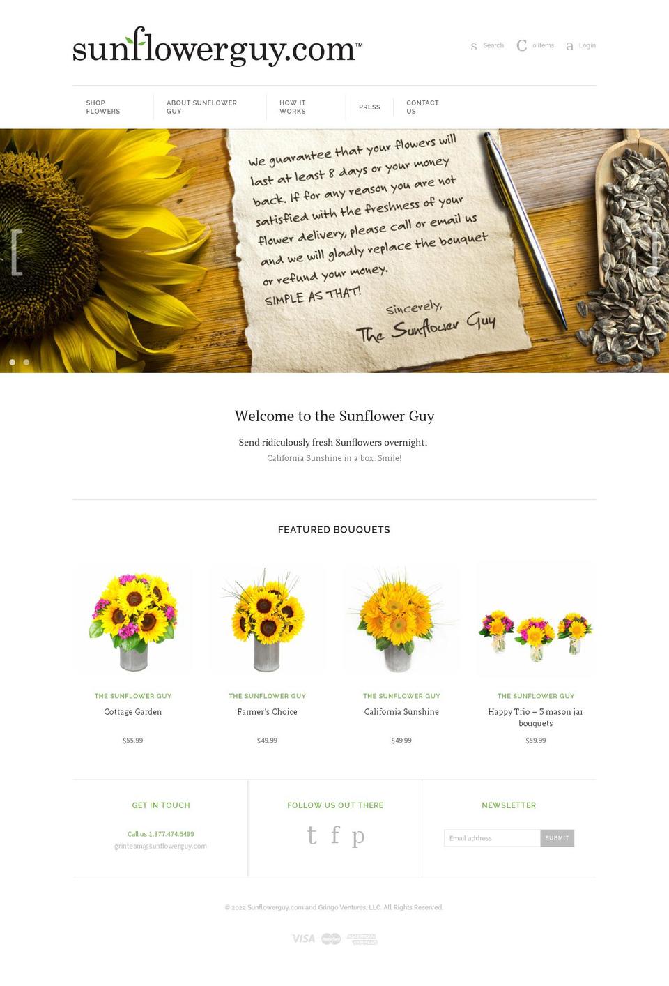 SFG Live Shopify theme site example sunflowersdirect.com
