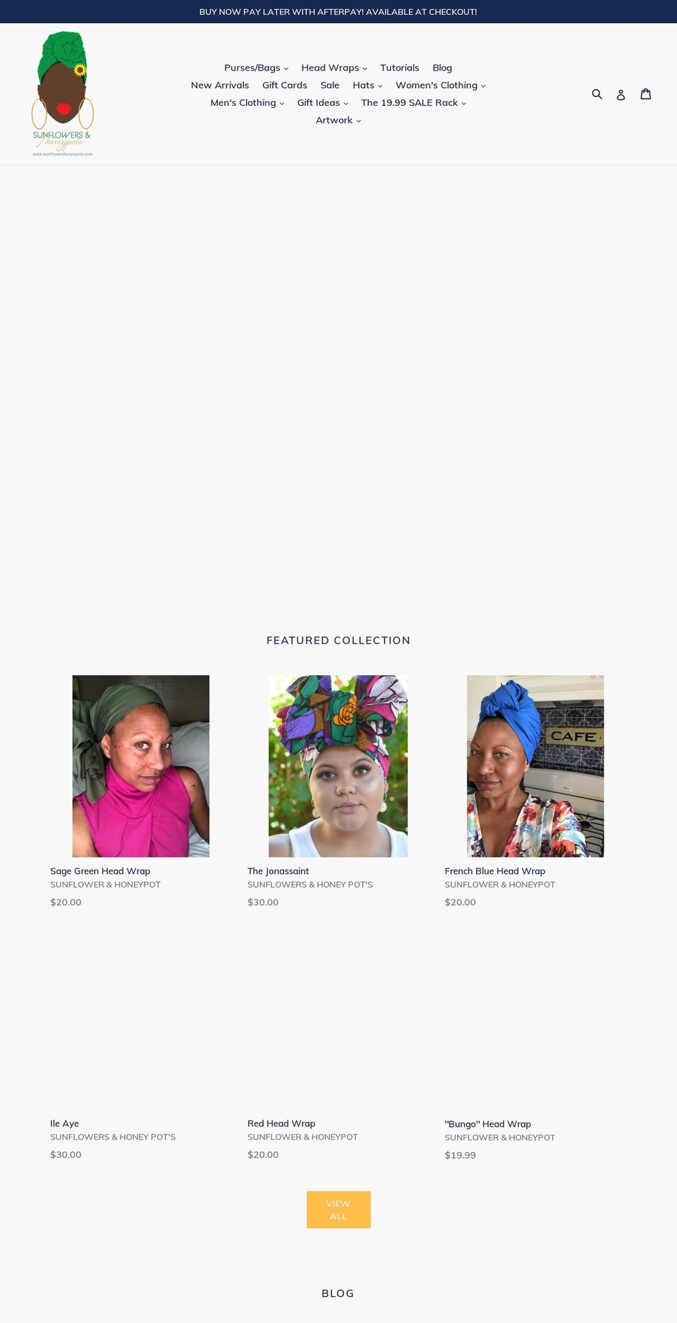 sunflowershoneypots.com — Shopify storefront screenshot